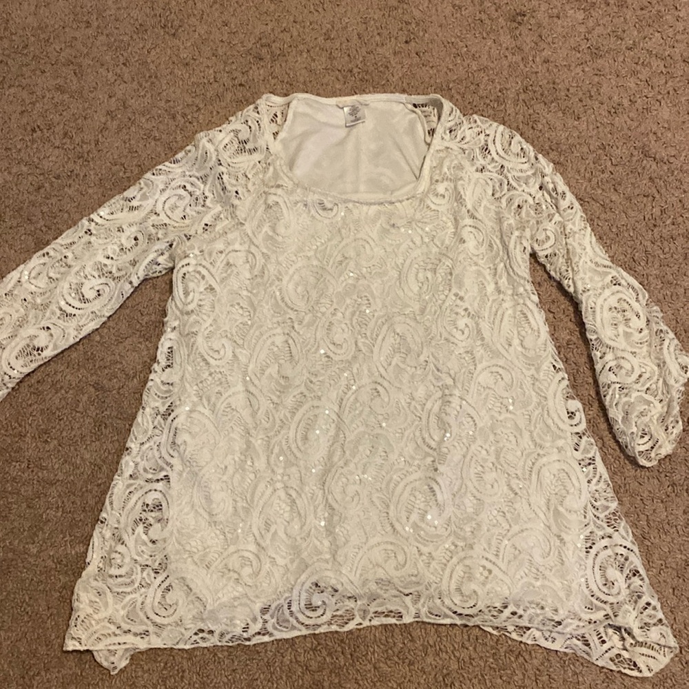 Beautiful sequence and lace top
